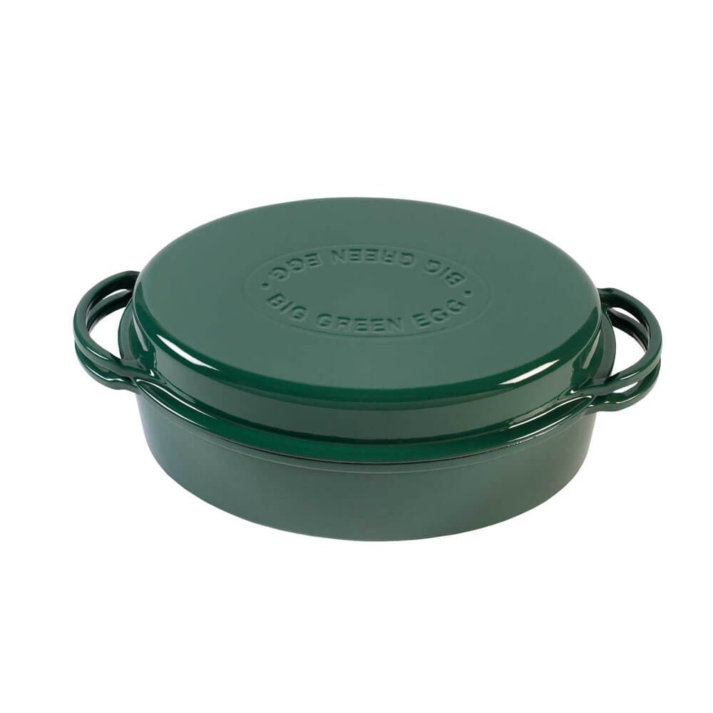 117670 Казан овальний чугунный Big Green Egg, зеленый