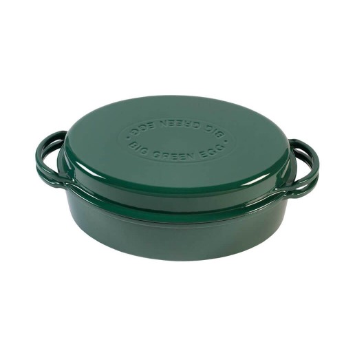 117670 Казан овальний чугунный Big Green Egg, зеленый