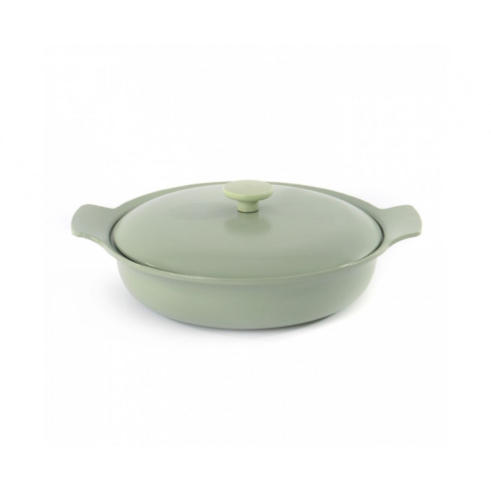 3900043 Сотейник чавунний BergHOFF RON, з двома ручками, 2,5 л, діам. 28 см, зелений