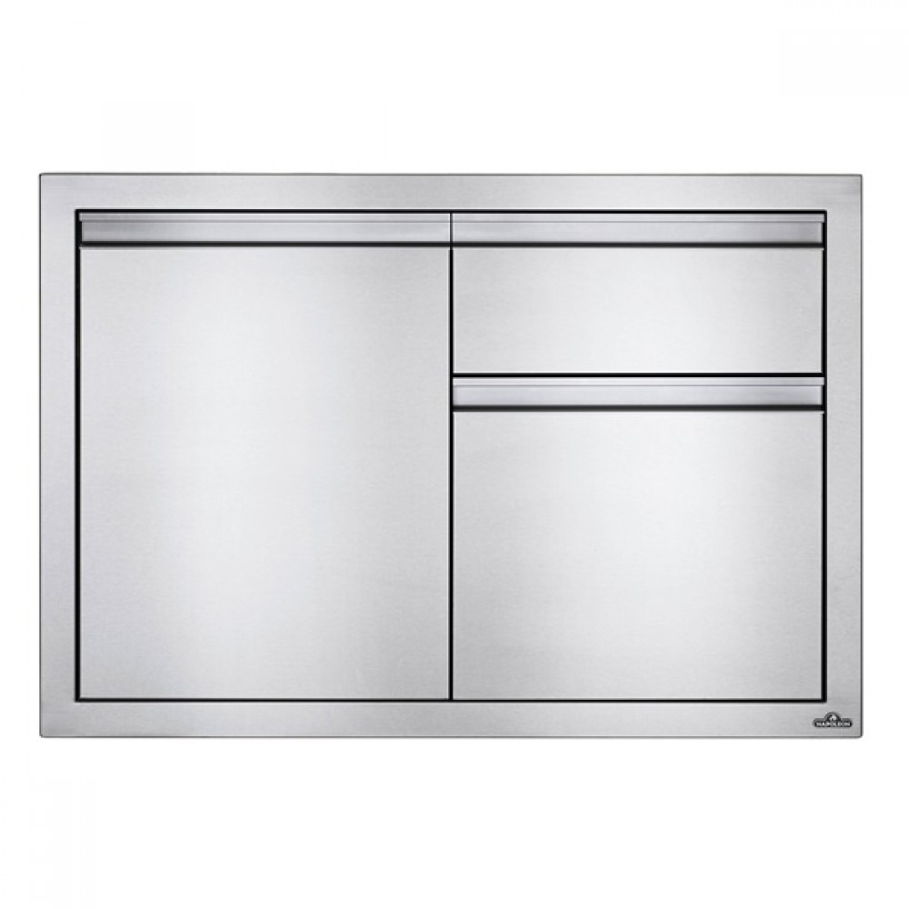 BI-3624-1D1W Встраиваемый элемент с выдвижным ящиком, отсеком для мусора и отсеком с дверью, малый 91х61 см