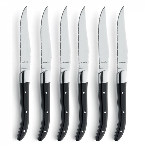 F2520AAMB20K35 Набор ножей для стейка Amefa ROYAL STEAK, черные ручки, 6 шт