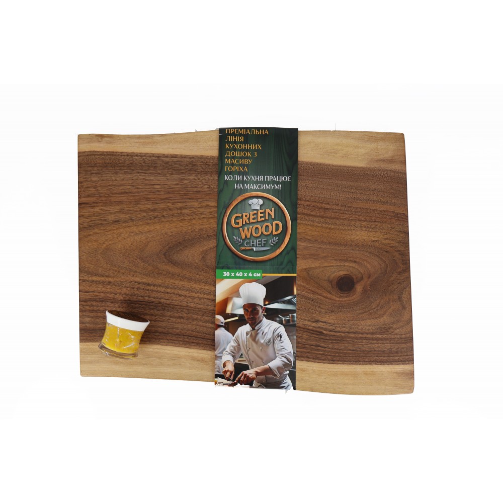 Кухонная доска Green Wood “Chef” 30×40×4 см (грецкий орех)