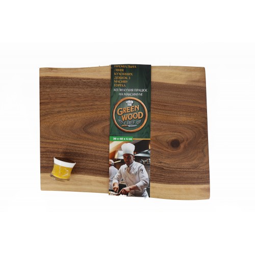 Кухонная доска Green Wood “Chef” 30×40×4 см (грецкий орех)