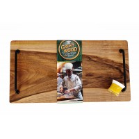 Сервировочная доска Green Wood “Chef” 25×50×2 см (орех, с ручками)